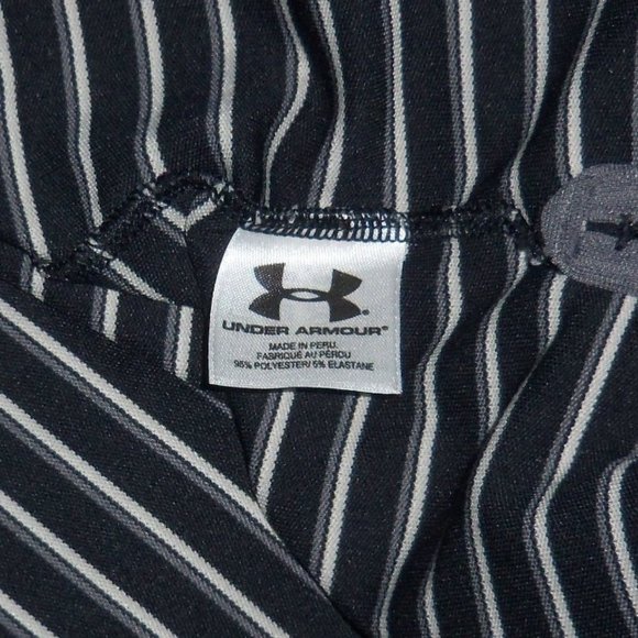 Under Armour Heatgear Black Grey Striped Polo Shirt - Men's Large - Picture 7 of 8